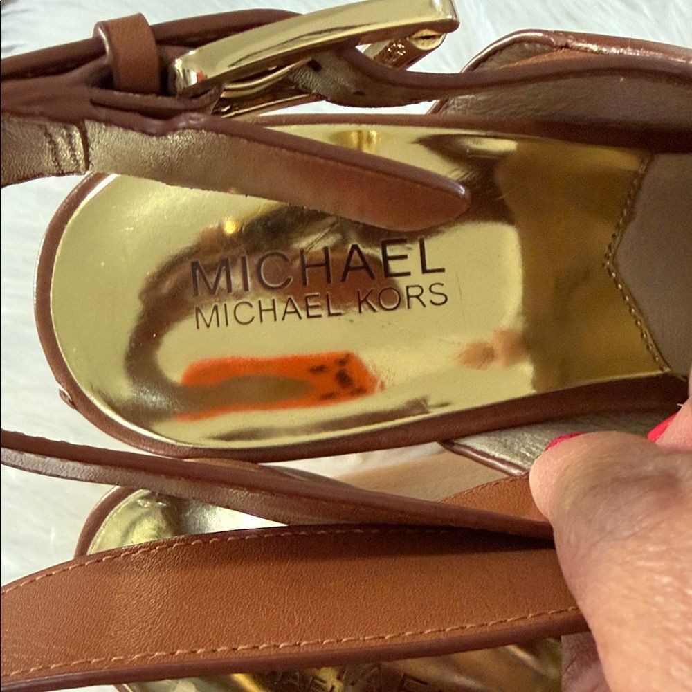Michael Kors Brown Leather Mules Size 10 - Picture 6 of 10
